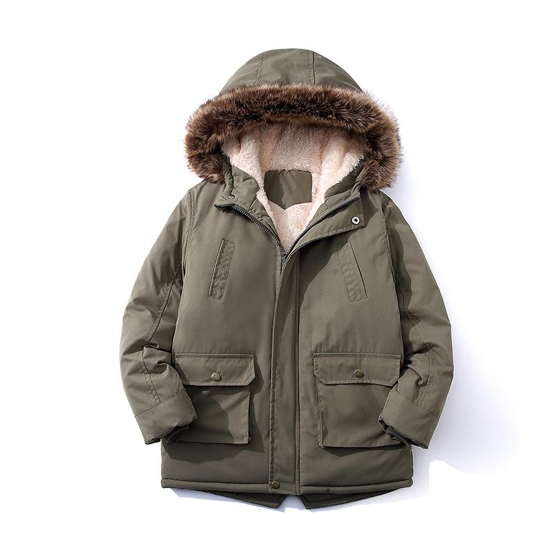 2022 Winter Jungen Kapuzenjacke aus Baumwolle mit Samt, Dick & Warm Kinder Mode Mantel