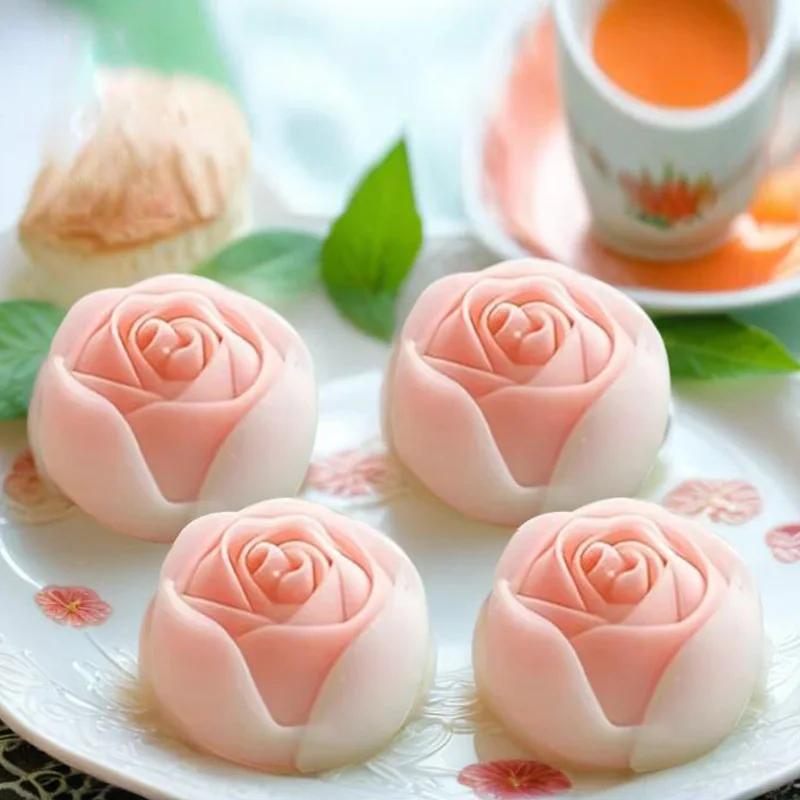 3D Lotus Rose Hibiscus Candle Mold DIY Flower Candle Soap Gypsum Craft Silicone Mold Chocolate Baking Tool Valentine's Day Gift