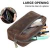 Leather Pencil Pouch Case,zippered Pen Pencil Holder Can Hold 80 Pens For School Office - CHUNC