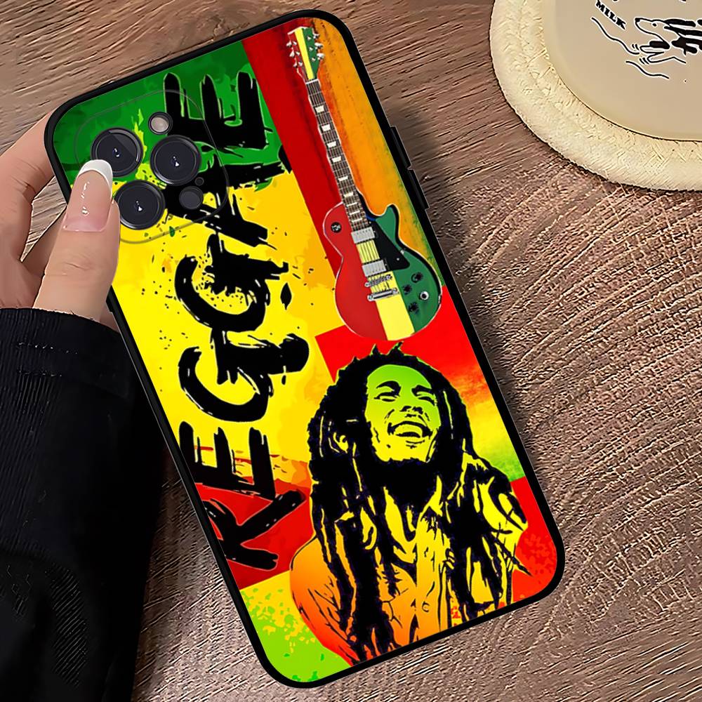 Bob Marley Rasta Löwe Handyhülle Für IPhone 16 15 14 13 12 11 17 Pro Max Einfachheit Rückseite TPU Weiche Hülle