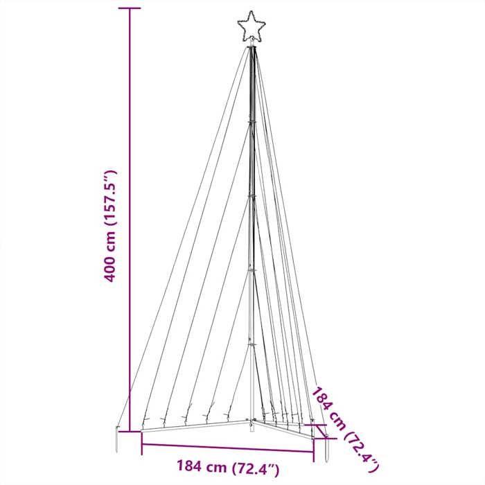 VidaXL LED Christmas Tree 570 LEDs Warm White 399 Cm, Christmas Light, LED Christmas Light, Outdoor Christmas Light, 4016440