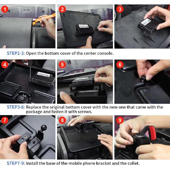 Voodonala For Jeep JK Phone Holder With Storage Cell Phone Dash Multi-Mount For 2007-2011 Jeep Wrangler JK JKU, Black