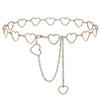 Women Chain Belt Cutout Heart Waist Body Chain Adjustable Metal Retro Sash Belt Chains - PJ