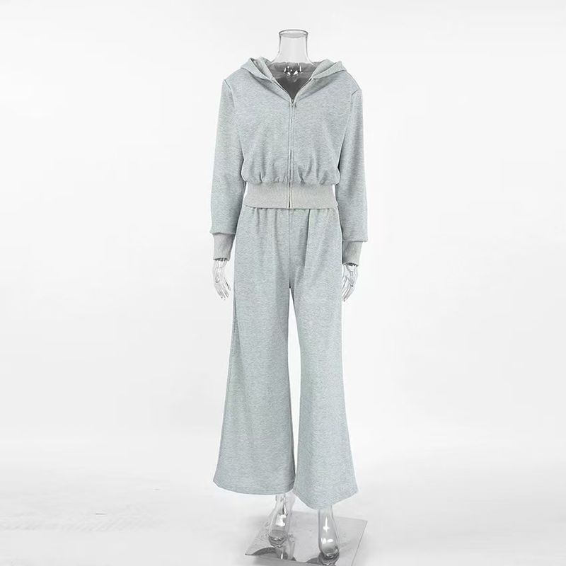 

Мода Ветер Новое поступление Повседневная мода Толстовка с капюшоном Брюки Комплект из двух предметов Толстовка с капюшоном и брюки Gray S