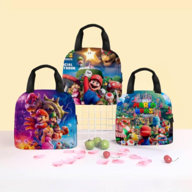 3d New Super Mario Lunch Bag For Kids, Portable And Stylish, Purple/blue/green Colors