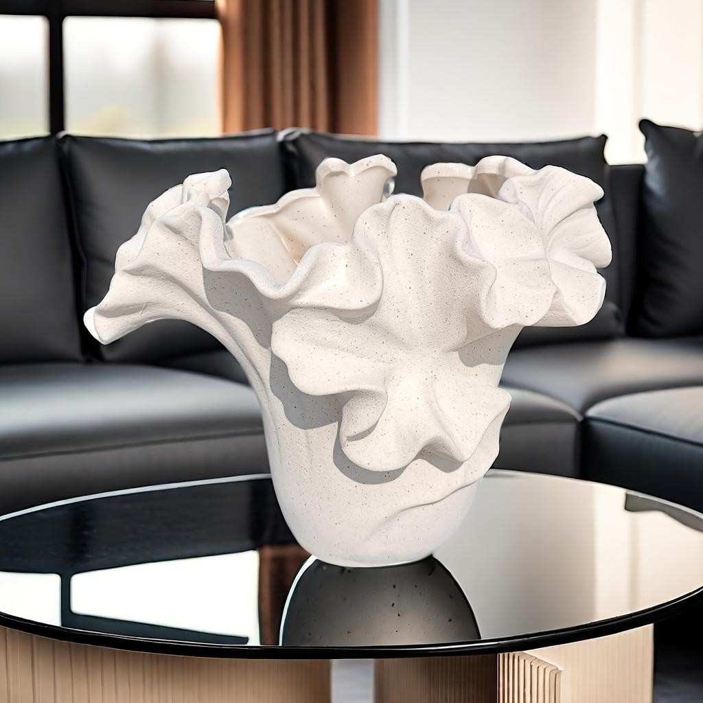 Modern Luxury Handmade Ceramic Vase with Floral Rim for Home Hotel Decoration Hydroponic Dried Flower Art