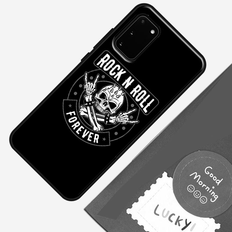 Rock and Roll Skull Phone Case For Samsung Galaxy S23 S26 Ultra S20 S21 S22 S24 S25 Plus S10 S25 FE Cover Shell