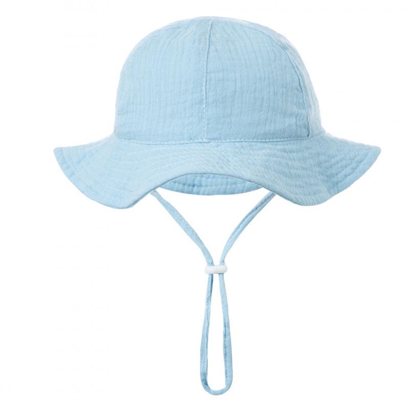 Cute Baby Cotton Bucket Hat - Printed Solid Color Sun Hat for 3-12M