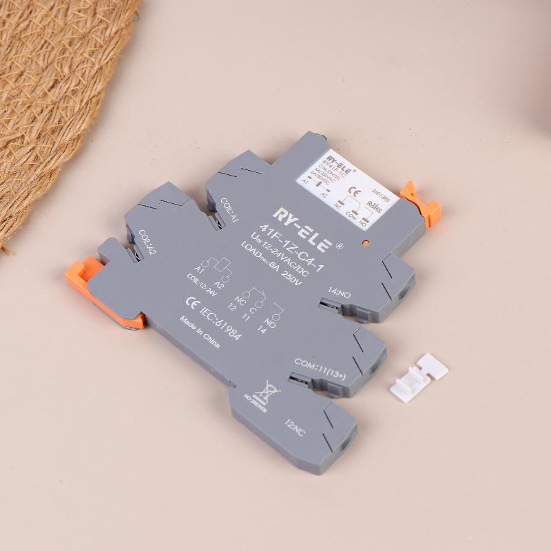 RY41F-1C Ultra-Thin Intermediate Relay - Slim Profile Electromagnetic Relay Module, Compatible With Hongfa RSL Base