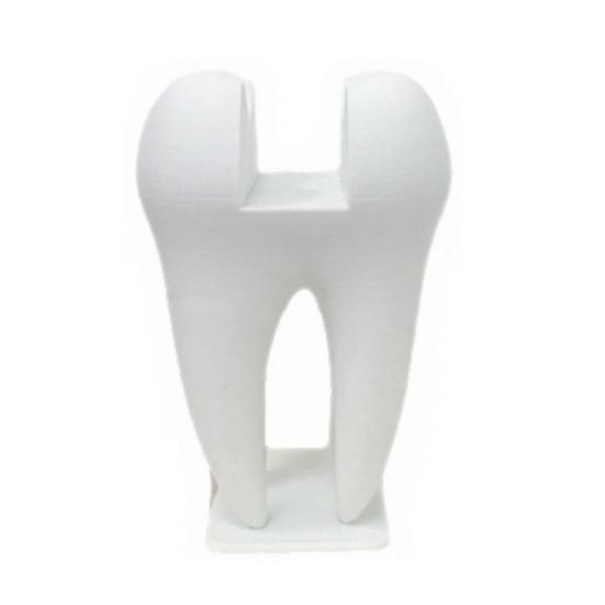 3D Printed Business Card Holder, Tooth Shaped Matte White Organizer, Minimalist Style Ornament for Dental Clinics Office Home