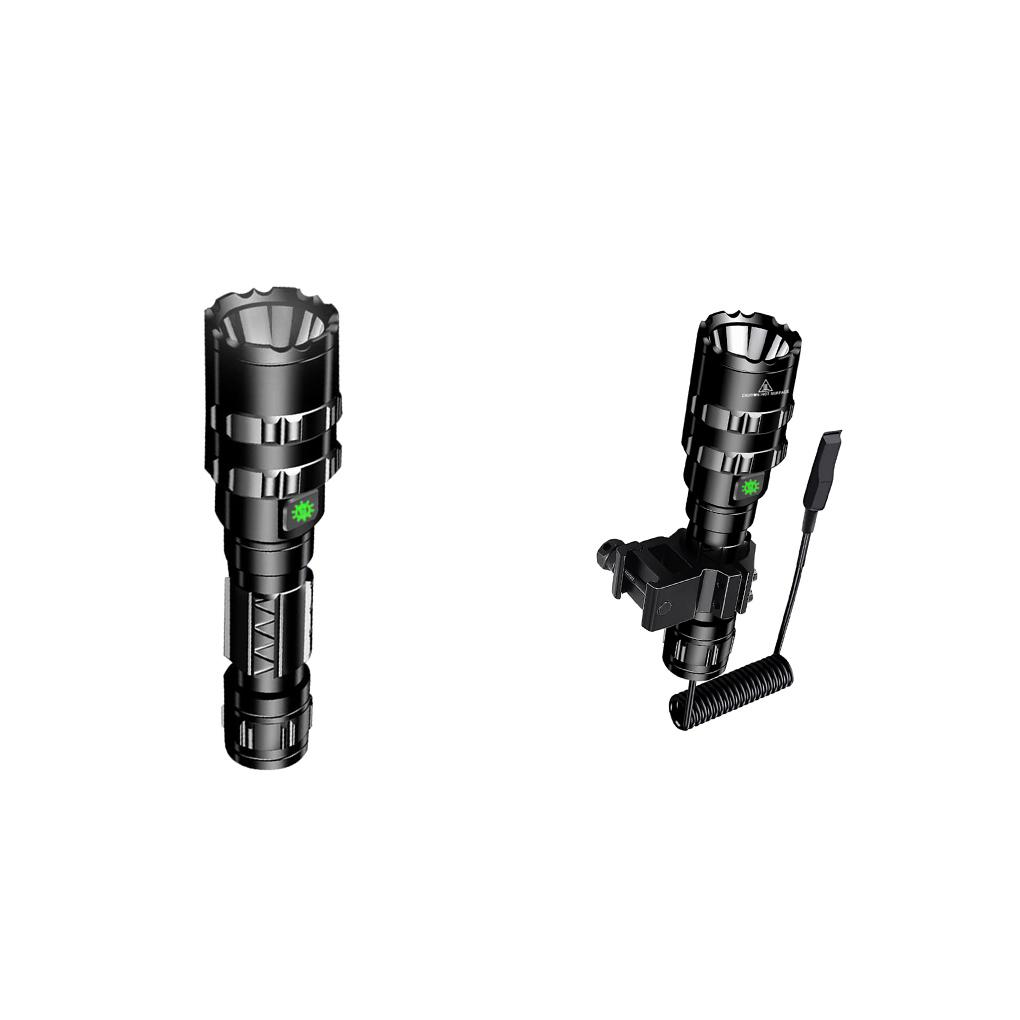 Tactical Flashlight Aluminum Alloy Anti-Rust Light Waterproof Torch USB Charging Fixed Focal Length Switch