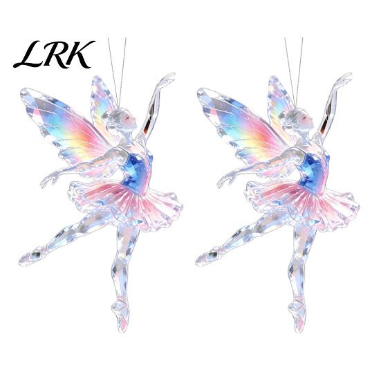 Fence Branch Decorations 2Pcs Glitter Ballet Girl Keychain, 2D Acrylic Hanging Pendant for Bag Backpack, Sparkling Personalized Gift Ideas Dancer Car