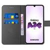 Coque pour Samsung Galaxy A34 5G Protection Rabat Effet Cuir Anti-Rayures Noir