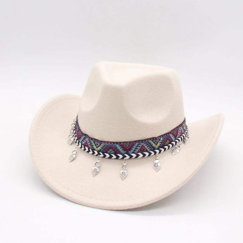 Western Cowboy Hat Jazz Top Hat Concave Men'S And Women'S Party Felt Jazz Hat