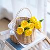 Imitation Rattan Pearl Handheld Flower & Fruit Basket