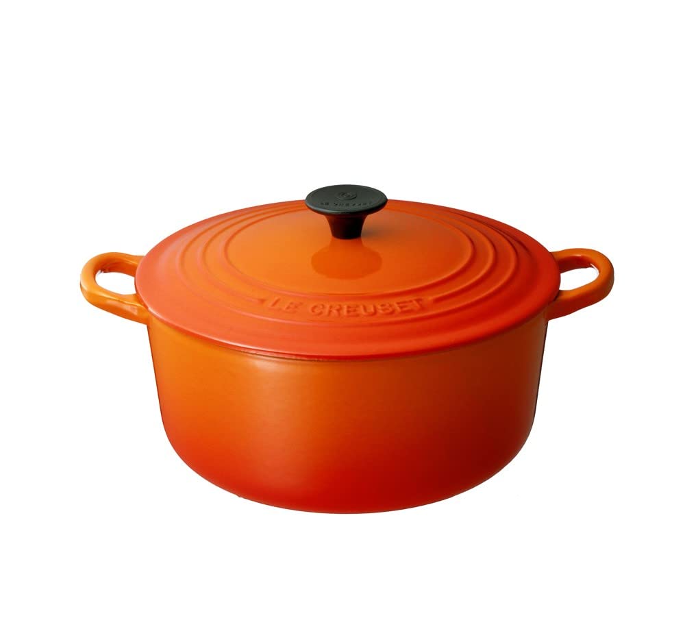 

Le Creuset Cocotte Ronde 20cm Cast Iron Enamel Pot, Double-Handled, Orange, Gas, Induction, Oven, and Dishwasher Safe [Official Japanese Product]