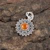 Karneol Anhänger, Natur Edelstein 925 Massiv Sterlingsilber Anhänger, Handgefertigter Schmuck, Geburtstags- und Jubiläumsgeschenk für Sie
