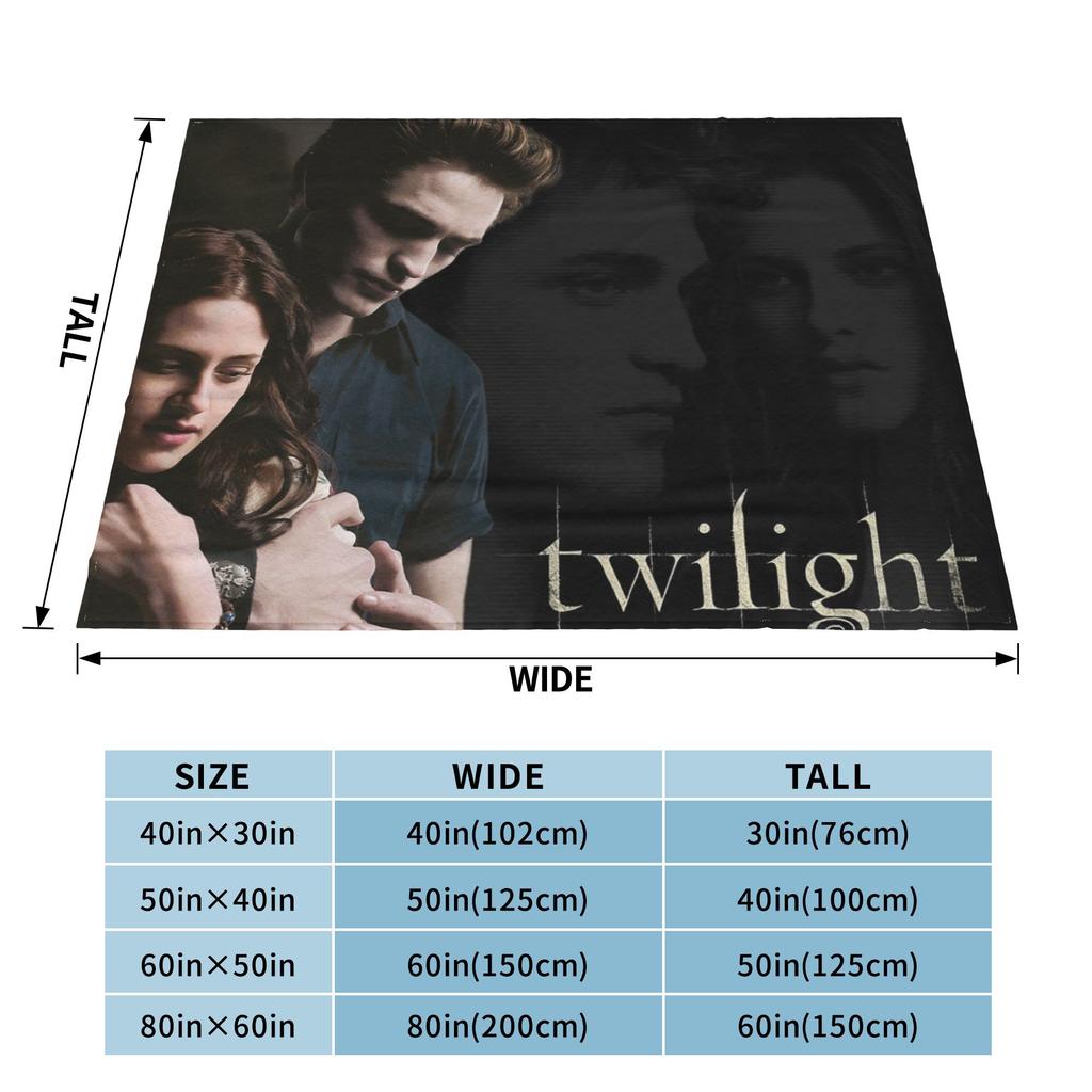 Edward Bella Flannel Throw Blanket The Twilight Saga Movie Blanket for Home Travel Ultra-Soft Bedspread