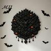 Textured Wall Hangings Gothic Halloween Decor, Vintage Relief Skull Ghost Bat Atmosphere Props Plaque, Dark Aesthetic Hanging Art for Entryway
