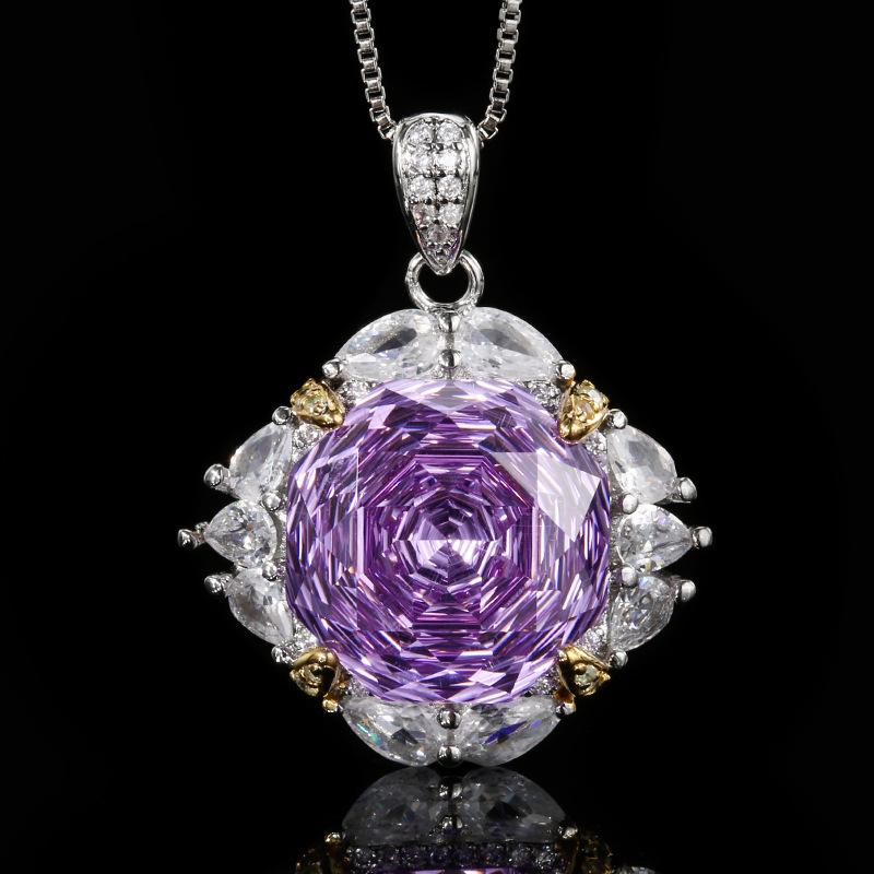 Product Jewelry Copper Bottom Gold Plated Rose Cut Light Luxury Set Female Main Stone 14Mm