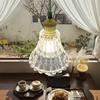 Pendant Type Fixture E26 for Ceiling Hanging Flower Ceiling LED Interior Lighting Glass Dining Living Cafe Ceiling Fixture Type Light, Glass, B, Only,