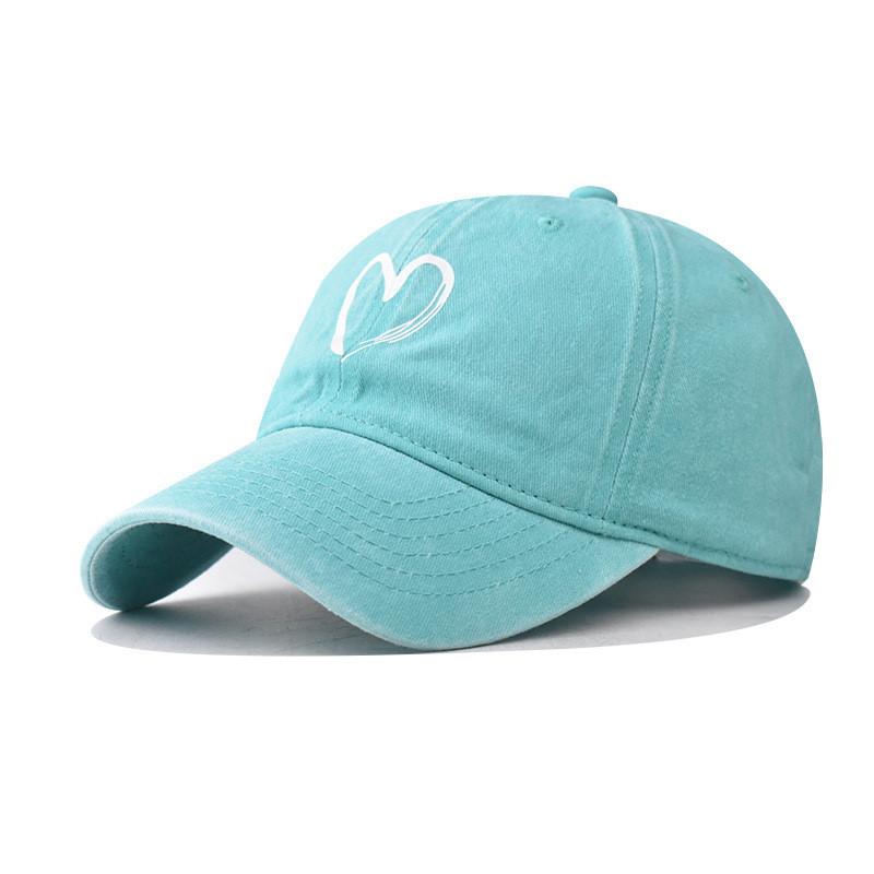 Shaped Pattern Heart Cotton Retro Big Heart Baseball Hat Adjustable Cap Adults
