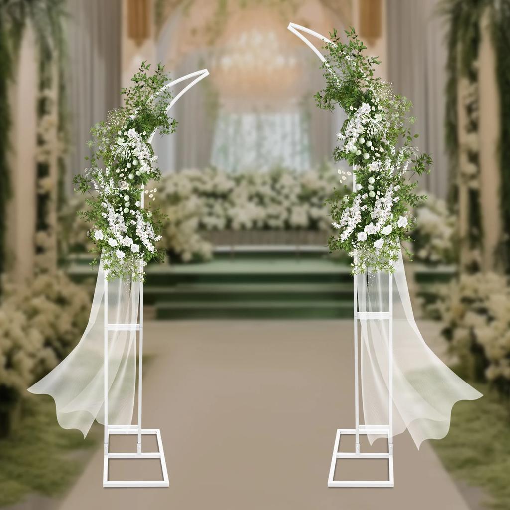2-Pack Arched Wedding Stands,Steel Tube Floor Standing Arch(11lbs Capacity),Easy Assembly Brackets For Party & Holiday DIY Decor