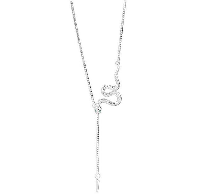 Dancing Spirit Snake Necklace - Sterling Silver 999 Clavicle Chain, Luxurious Design, Unisex Birthday Gift Pure Silver