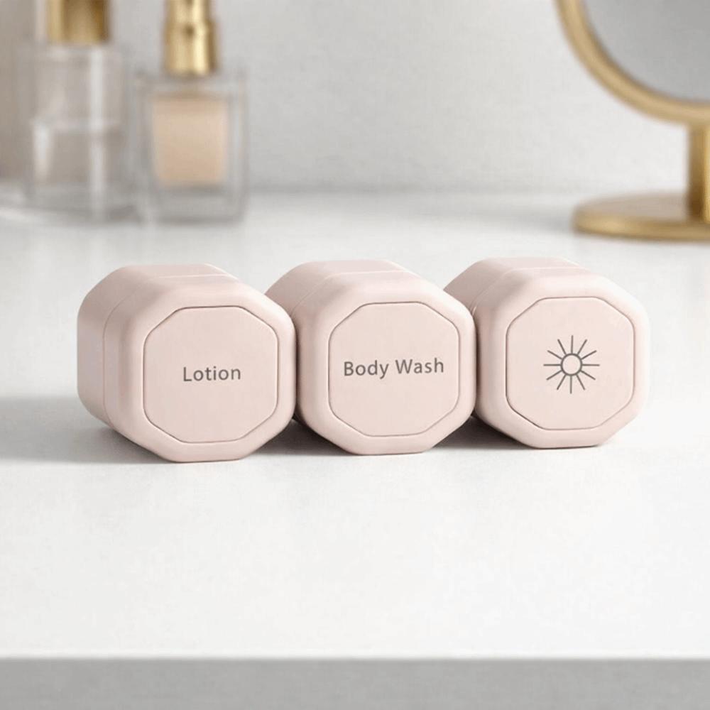3PCS Leak-Proof Magnetic Absorption Container Hexagonal Stacking Dispenser  Skincare Storage