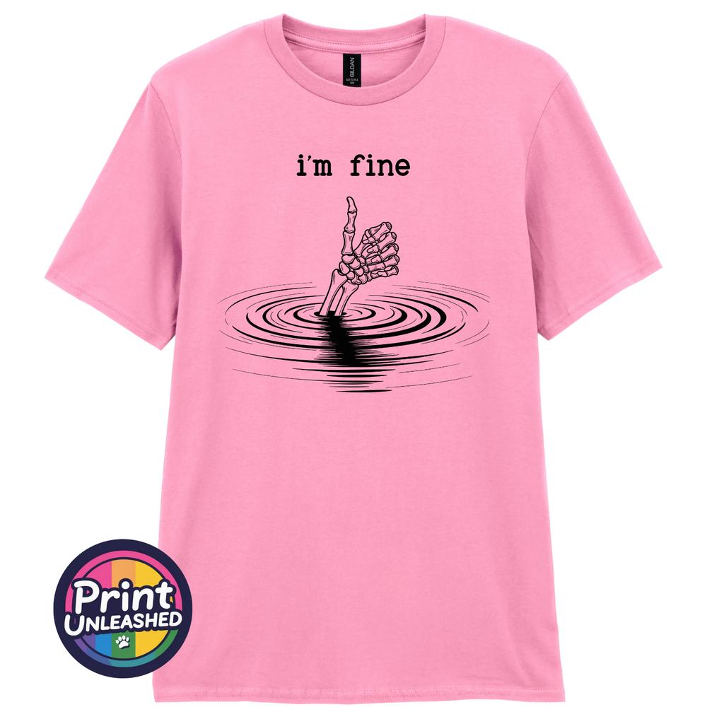 Im Fine Skeleton Hand Funny T Shirt Dark Humour Tee Sarcastic Gothic Gift S2XL