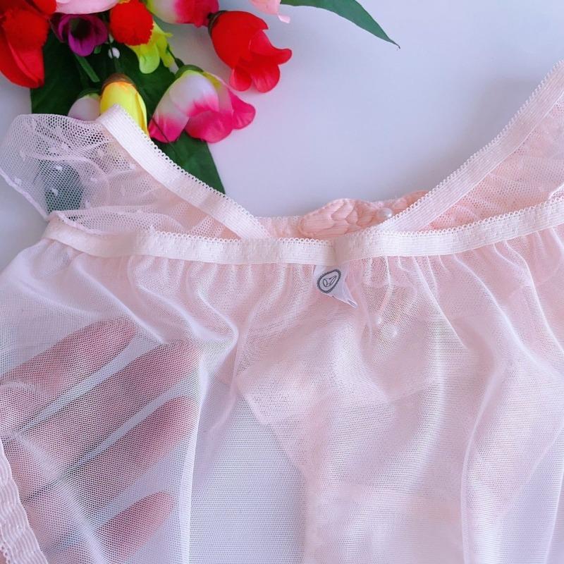 Mesh Transparent Sissy Lingerie Crossdress Underwear Japanese Women Panties For Men Sexy Side Open Briefs Gay Male Nightwear
