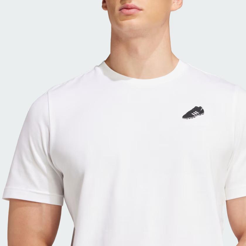 Adidas Short Sleeve Logo Print Crew Neck T-Shirt Men Tops White JJ1420