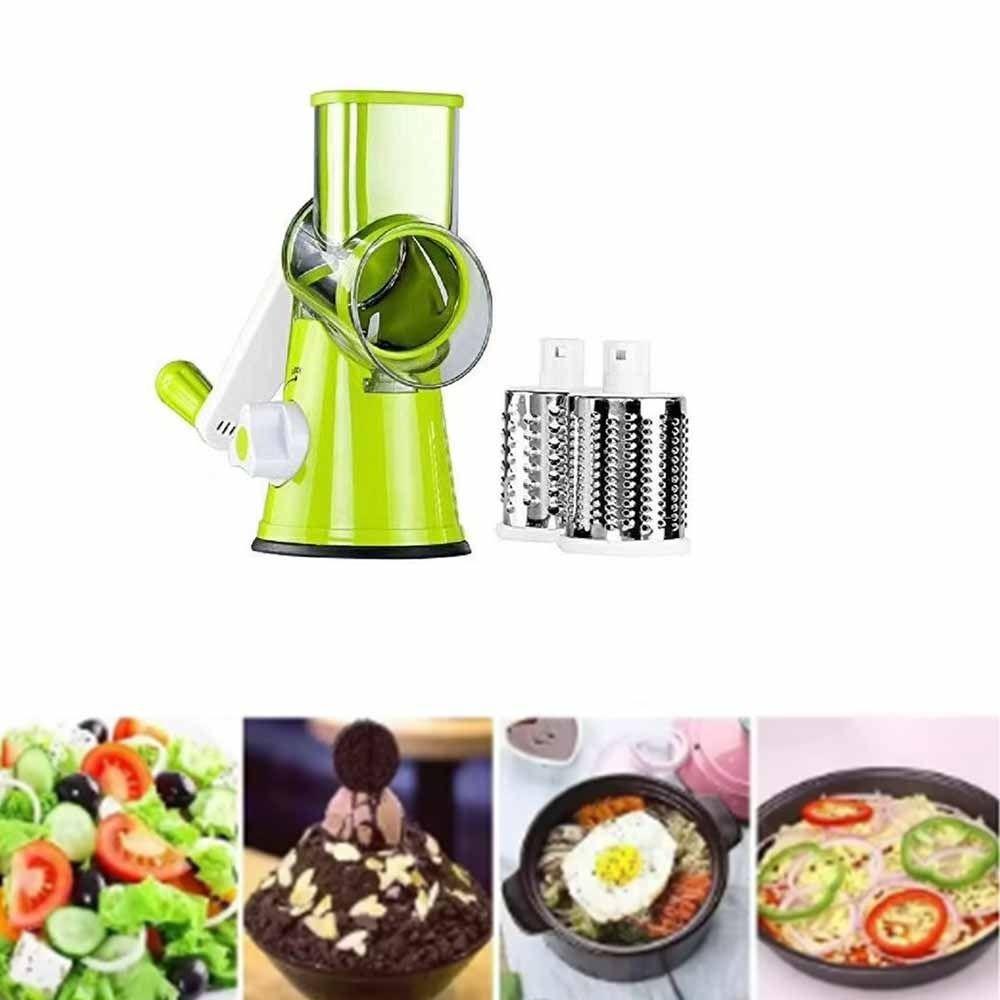 Stainless Steel Manual Rotary Vegetable Slicer 3 Sharp Drums Kitchen Chopper  Kitchen Use