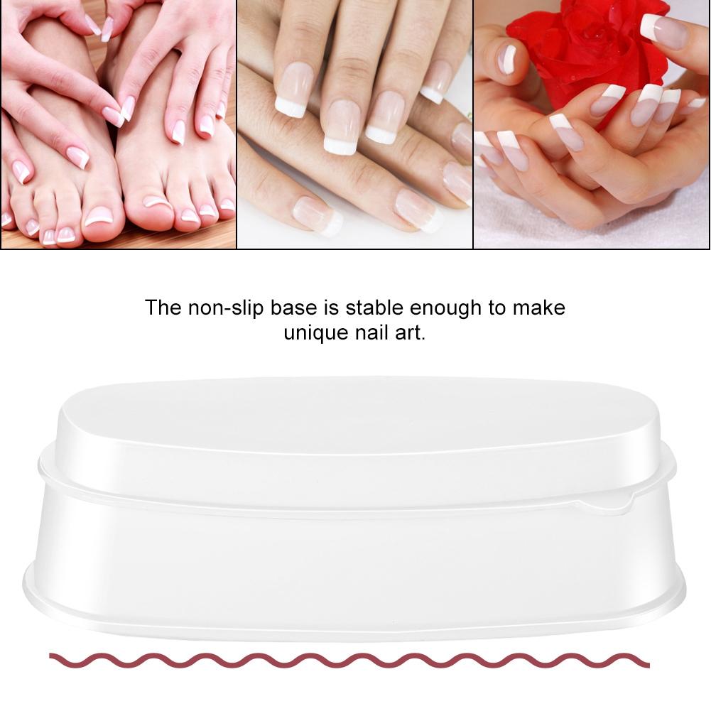 Portable White Nail Dipping Powder Tray Manicure Mould Nail Container