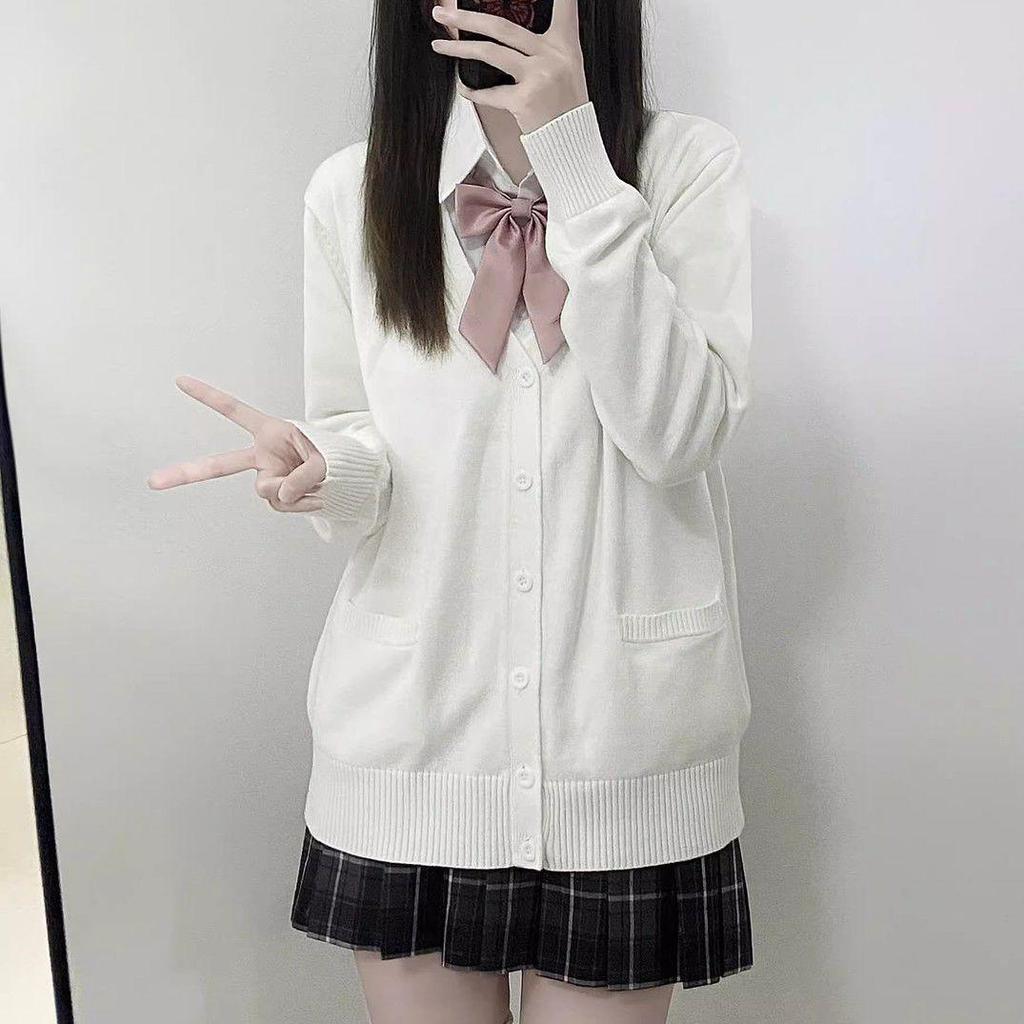 Japanese College-Style JK Uniform Cardigan - Sweet, Versatile, Long-Sleeved Sweater for Autumn/Winter