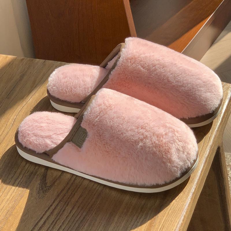 Soft Cotton Plush Winter Slippers: Warm, Non-Slip Indoor Footwear for Couples