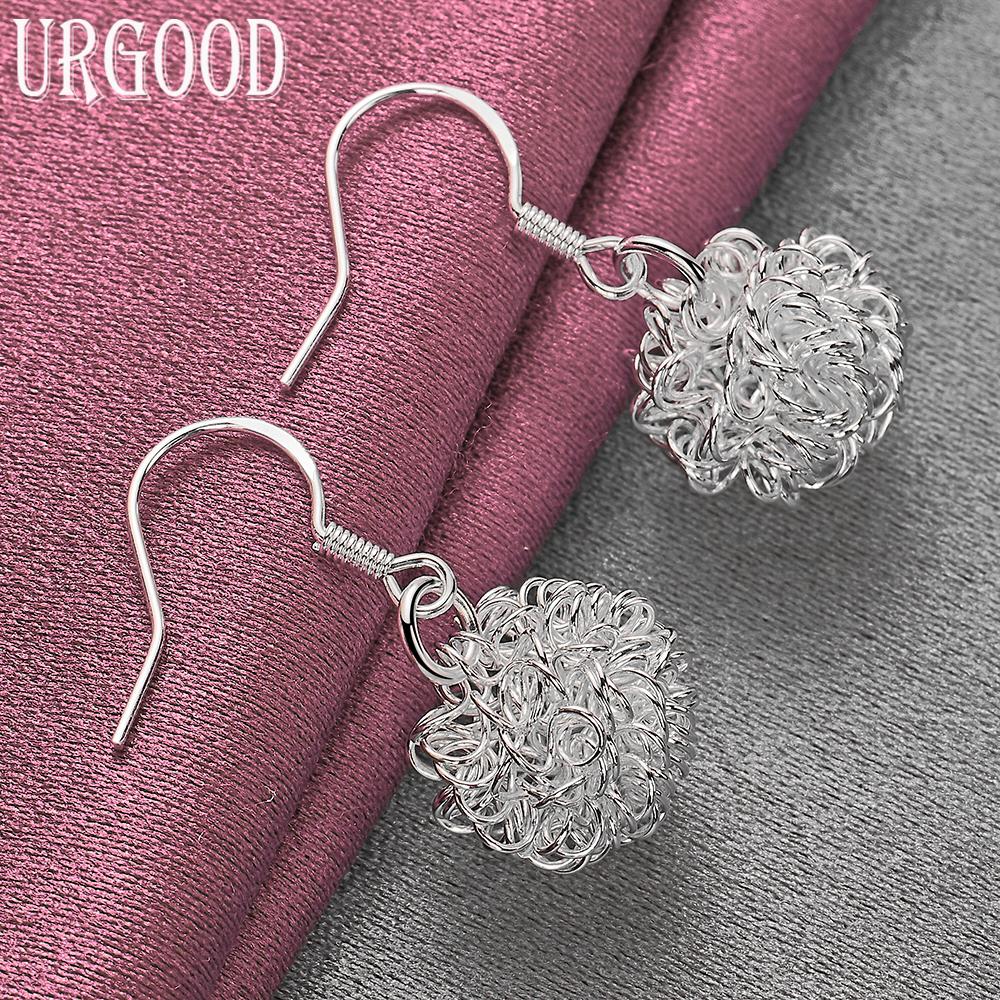 925 Sterling Silber Geflochtene Ohrringe Mode Hochzeitsschmuck