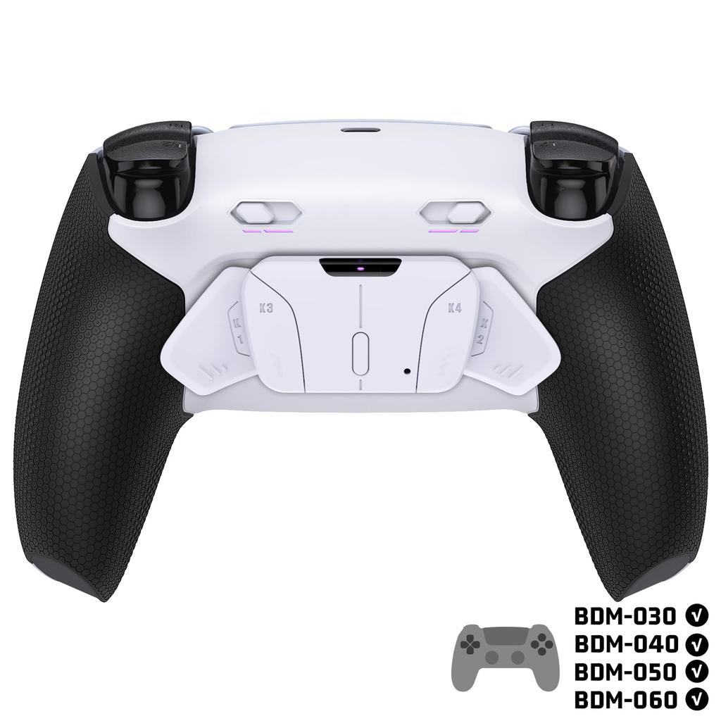 eXtremeRate RISE4 Plus MAX Back Paddle Kit for PS5 Controllers Includes Bottom Clicky Trigger Stops Rubber Remappable Back Button Kit for PS5