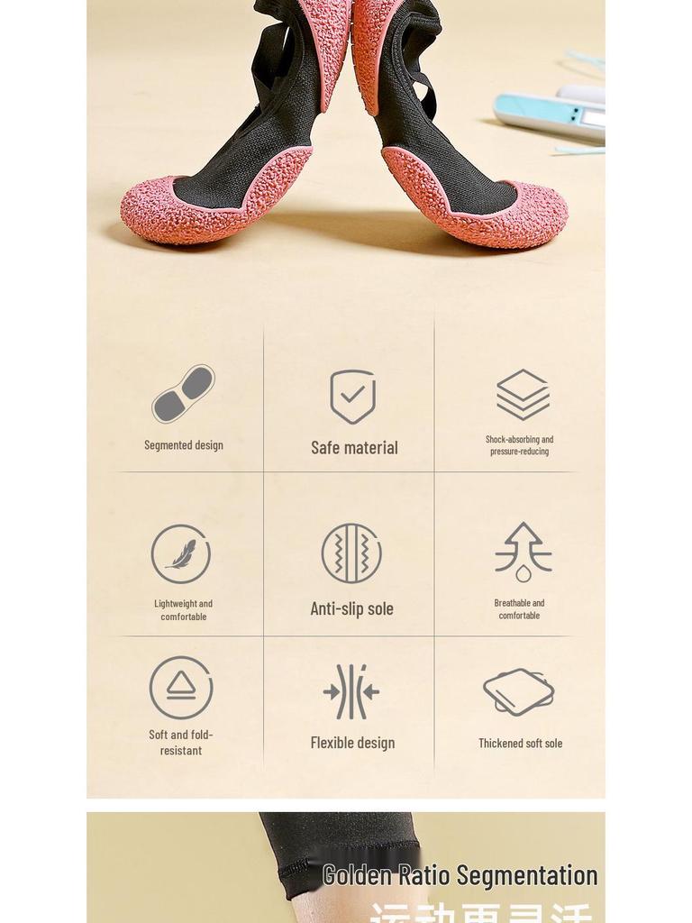 Gorensha Women's Shock-Absorbing Ballet Flats - Lightweight, Non-Slip Sole for Indoor Sports, Gym, Yoga, Aerobics
