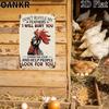 Novelty Don't Ruffle My Feathers Chicken Sign Heavy Duty Iron Tinplate Decor for Home Farm Garden Coop