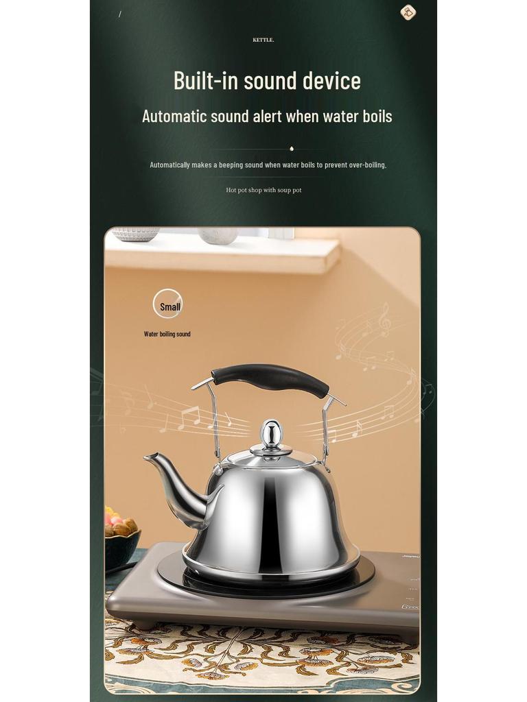 Commercial Stainless Steel Whistling Kettle for Tea & Soup Refill in Restaurants & Homes