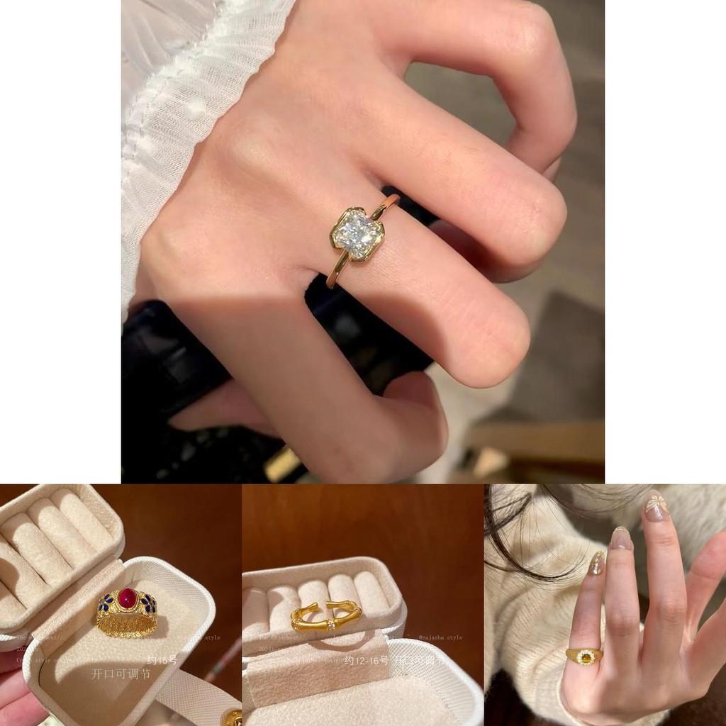 Stunning Silver S925 Bamboo Enamel Ring In Antique Gold For Women Featuring A Contemporary Geometric Design For Chic Cho Fashion