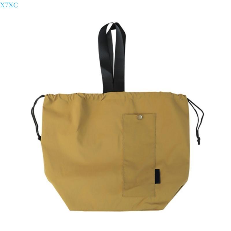

X7XC Lunch Bag Large Capacity Storage Bag Reusable Lunch Container Drawstring Lunch Box for Work Office хаки