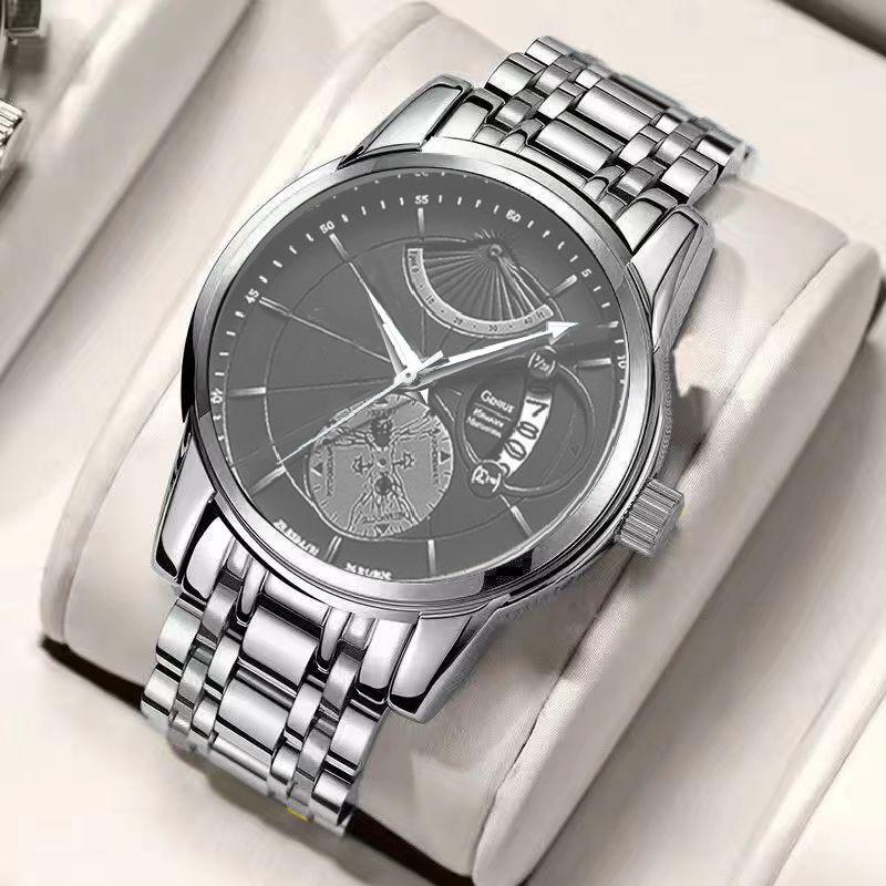Men's Watch Sports Brand Light Luxury Trendy Stainless Steel Waterproof Fully Automatic Quartz Male Fashion Clock Watches