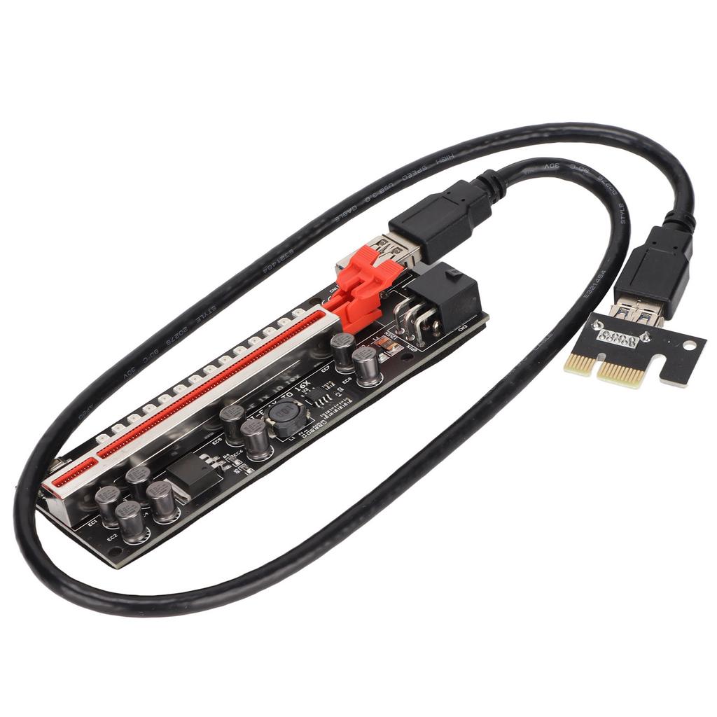 Riser-Adapterkarte 8 Excicon-Kondensatoren Mehrschichtige Abschirmung Feste Schnalle PCIE Riser 1x auf 16x Adapter