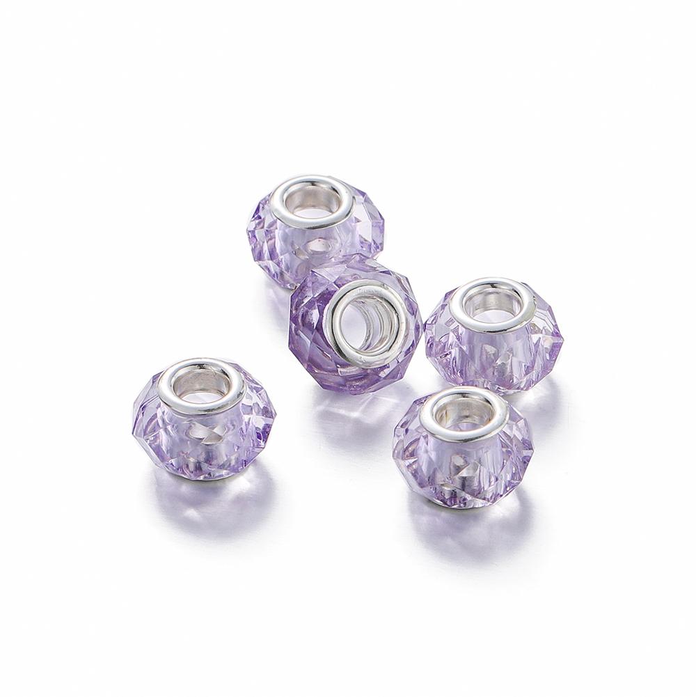 5Pcs 9-14mm Big Hole Halo Dyein Round Plastic Acrylic ABS Lmitation Pearl Beads Charm Loose Counter Jewelry Findings Making