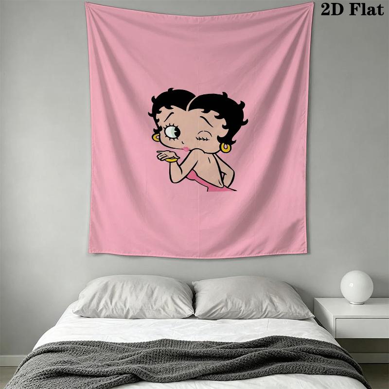 betty boop Wall Tapestry Aesthetic Wall Hanging Printed Fabric Blanket Decorative Tapestries for Bedroom Living Room Home Decor