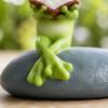 Cartoon Frog Figurine Decorative Gift Idea for Office Desk, Balcony, Garden