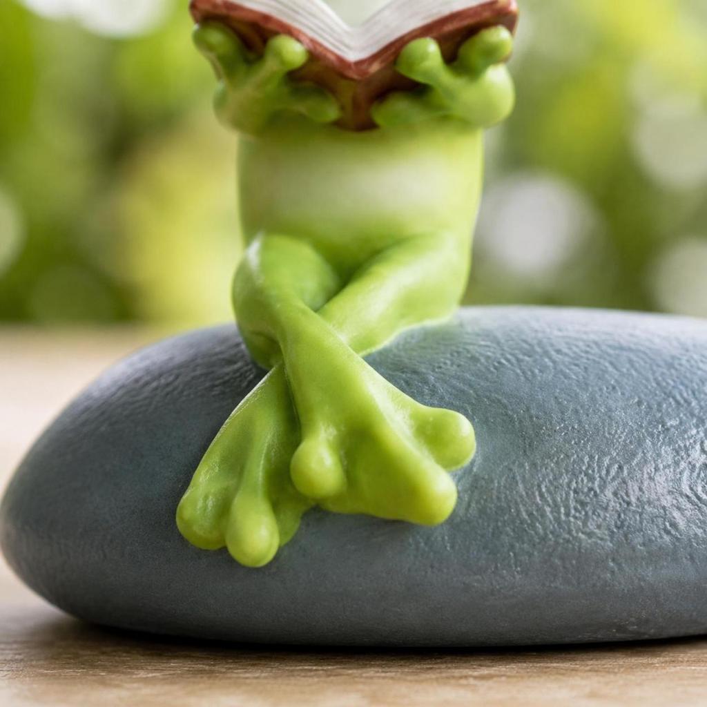 Cartoon Frog Figurine Decorative Gift Idea for Office Desk, Balcony, Garden
