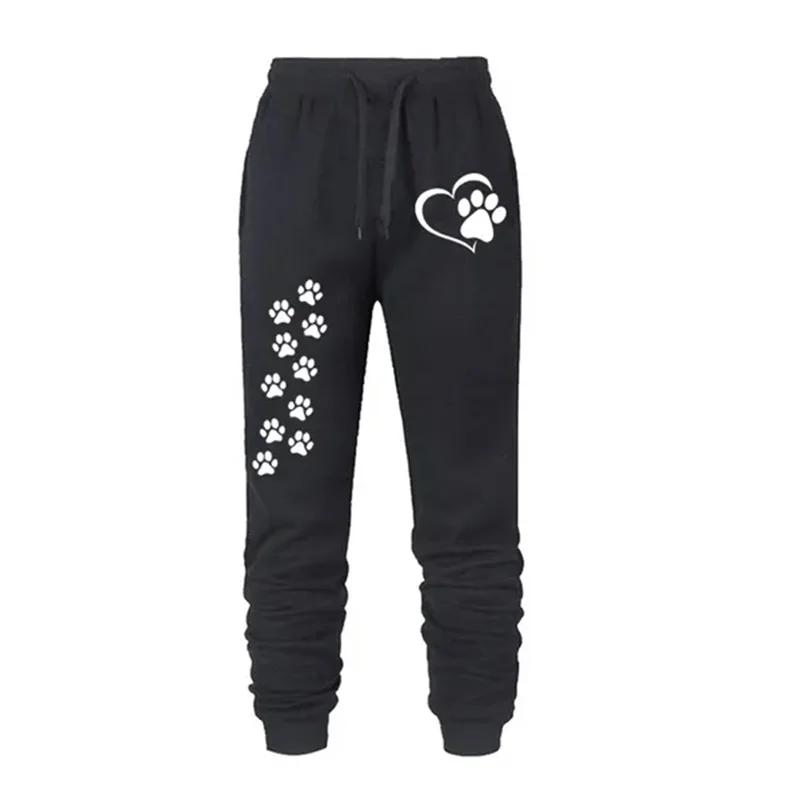Cute Cat Claw Print Womens Sweatpants Elastic Waist Casual Outdoors Jogging Pants High Quality Fashion Versatile Sport Trousers